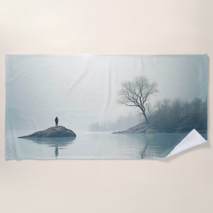 Alone in the Mist Design Beach Towel