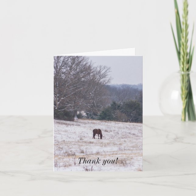 Alone In The Snow Thank You Card (Front)