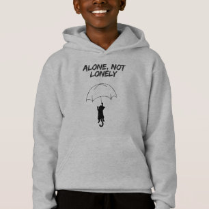 Alone, Not Lonely – Editable Quote Cat Hoodie