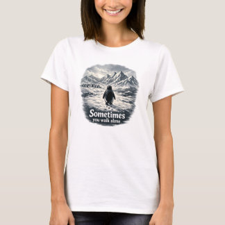 Alone Penguin on Icy Horizon T-Shirt