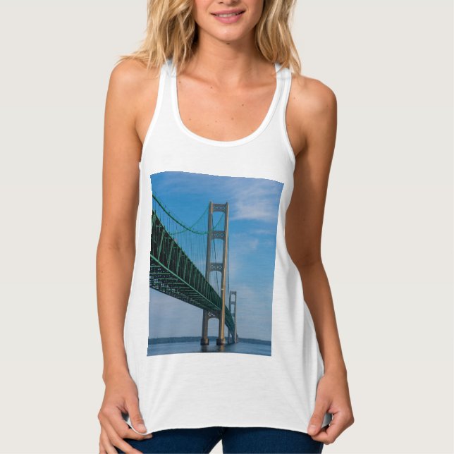 Along Mackinac Bridge Tank Top (Front)
