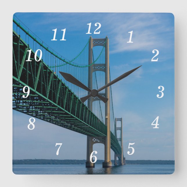 Along Mackinac Bridge Wall Clock (Front)