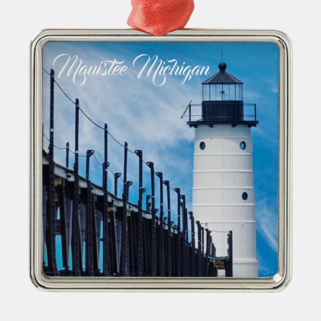 Along Manistee Metal Tree Decoration (Front)