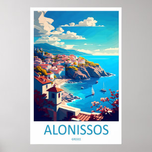 Alonnisos Vintage Travel Poster Ski National Park