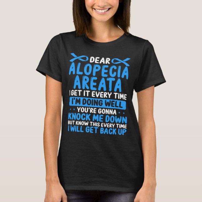 Alopecia Areata Awareness Alopecia Areata Ribbon T-Shirt (Front)