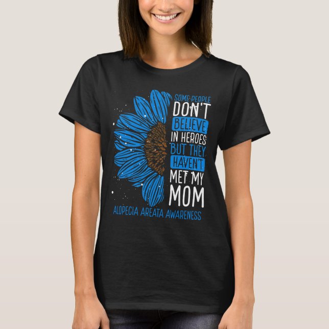 Alopecia Areata Awareness Ribbon Mom Warrior T-Shirt (Front)