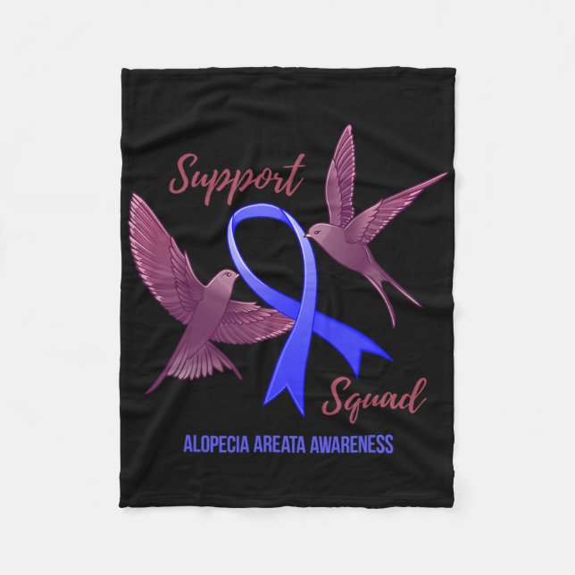 Alopecia Areata Awareness Support Squad Warrior 1  Fleece Blanket (Front)
