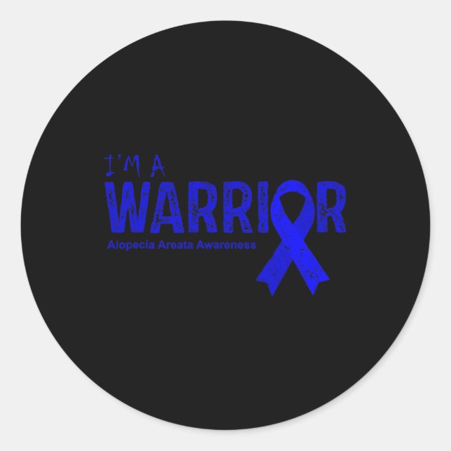 Alopecia Areata Awareness Warrior  Classic Round Sticker (Front)