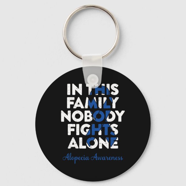 Alopecia Areata Support Warrior Family Alopecia Aw Key Ring (Front)