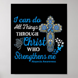 Alopecia Awareness Alopecia Warrior Christ Poster