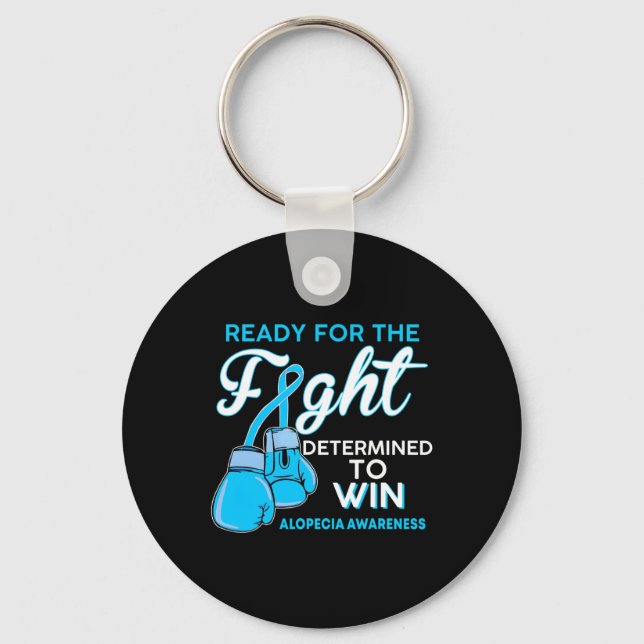 Alopecia Awareness Blue Butterfly  Key Ring (Front)