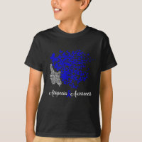 Alopecia Awareness Blue Ribbon Hair Loss Butterfly