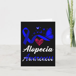 Alopecia Awareness Butterflies Blue Ribbon Support Card