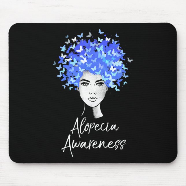 Alopecia Awareness  Butterflies Gift  Mouse Pad (Front)
