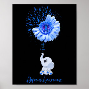 Alopecia Awareness Faith Elephant Survivor Fighter Poster