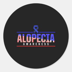 Alopecia Awareness Hair Loss Warrior Defeat Surviv Classic Round Sticker