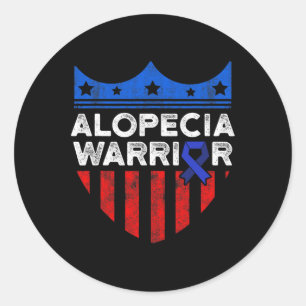 Alopecia Awareness Hair Loss Warrior Disease Survi Classic Round Sticker