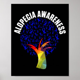 Alopecia Awareness Hair Loss Warrior Fighting Surv Poster