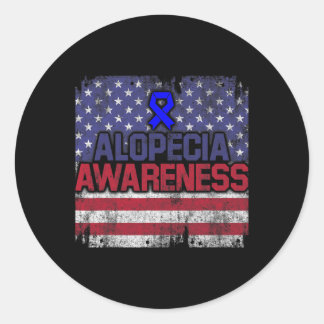 Alopecia Awareness Hair Loss Warrior Fights Surviv Classic Round Sticker