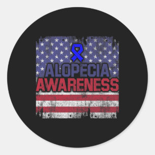 Alopecia Awareness Hair Loss Warrior Fights Surviv Classic Round Sticker