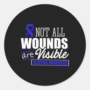 Alopecia Awareness Hair Loss Warrior Flag Tools Su Classic Round Sticker