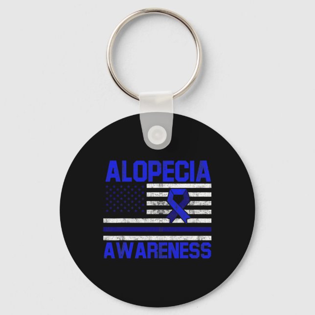 Alopecia Awareness Hair Loss Warrior Inspire Survi Key Ring (Front)