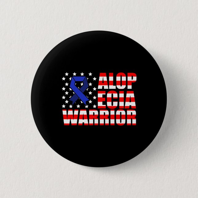 Alopecia Awareness Hair Loss Warrior Medical Survi 6 Cm Round Badge (Front)