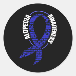 Alopecia Awareness Hair Loss Warrior Medication Su Classic Round Sticker