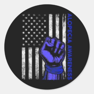 Alopecia Awareness Hair Loss Warrior Prevent Survi Classic Round Sticker