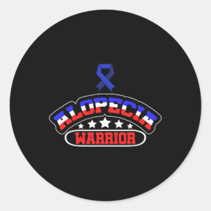 Alopecia Awareness Hair Loss Warrior Support Survi Classic Round Sticker
