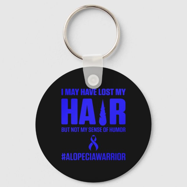 Alopecia Awareness Hair Loss Warrior Survivor  Key Ring (Front)