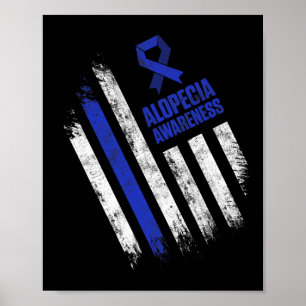 Alopecia Awareness Hair Loss Warrior Tackle Surviv Poster