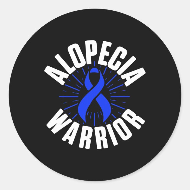 Alopecia Awareness Hair Loss Warrior Therapeutic S Classic Round Sticker (Front)