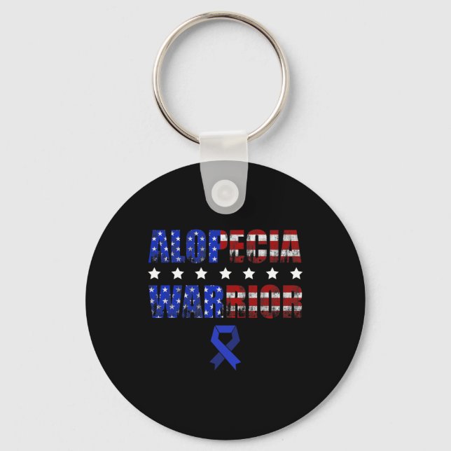 Alopecia Awareness Hair Loss Warrior Treating Surv Key Ring (Front)