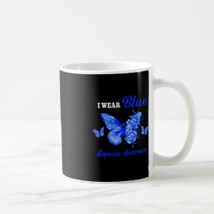 Alopecia Awareness I Wear Blue Butterfly Coffee Mug