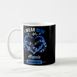 Alopecia Awareness I Wear Blue Butterfly Heart Coffee Mug