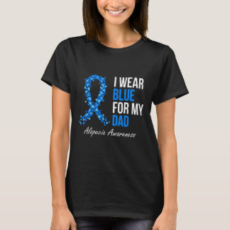 Alopecia Awareness I Wear Blue For My Dad Blue Rib T-Shirt