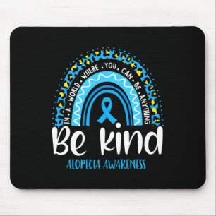 Alopecia Awareness Leopard Rainbow Choose Kindness Mouse Pad