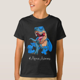 Alopecia Awareness Month Blue Ribbon Trex T-Shirt