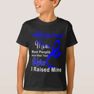 Alopecia Awareness Mum Mother Support Blue Ribbon T-Shirt