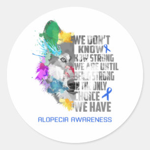 Alopecia Awareness Ribbon Support Gifts Classic Round Sticker
