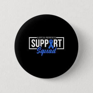 Alopecia Awareness Support Squad I Wear Blue Ribbo 6 Cm Round Badge