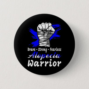 Alopecia Awareness Warrior Blue Ribbon Fight  6 Cm Round Badge