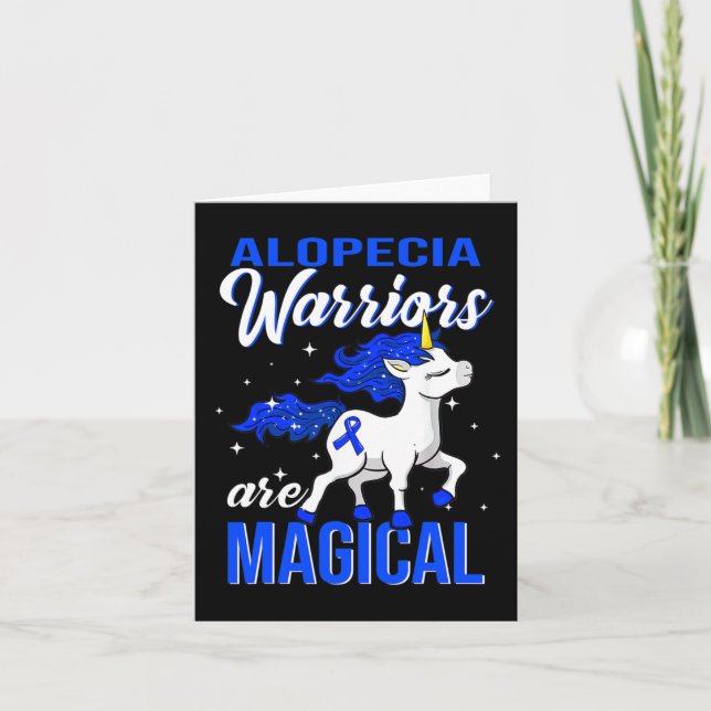 Alopecia Awareness Warrior Fun Unicorn  Card (Front)