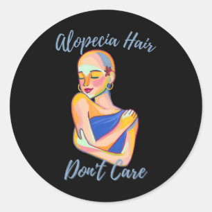 Alopecia  for women  1  Alopecia Areata Awareness Classic Round Sticker