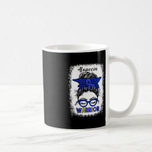 Alopecia Warrior Messy Bun Blue Ribbon Alopecia Aw Coffee Mug