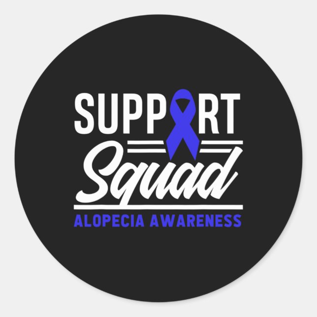 Alopecia Warrior Support Squad Alopecia Awareness  Classic Round Sticker (Front)