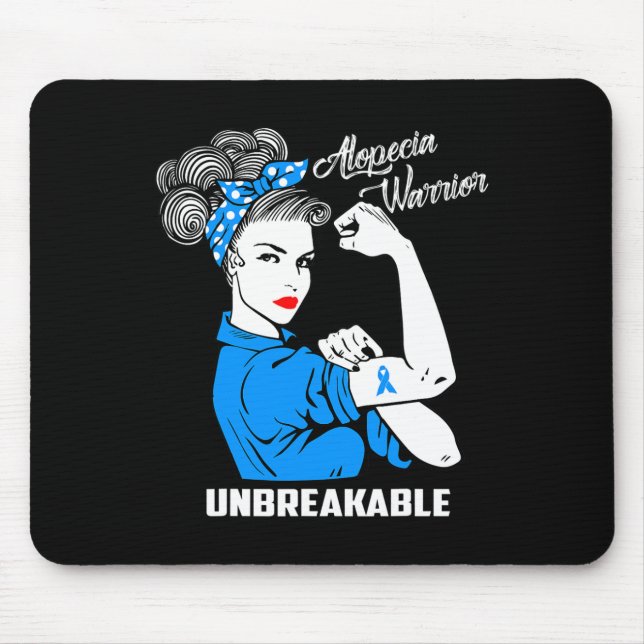 Alopecia Warrior Unbreakable  Alopecia Awareness G Mouse Pad (Front)