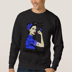 Alopecia Warrior Unbreakable Blue Ribbon Sweatshirt