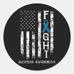 Alopecia Warrior US Flag  Classic Round Sticker